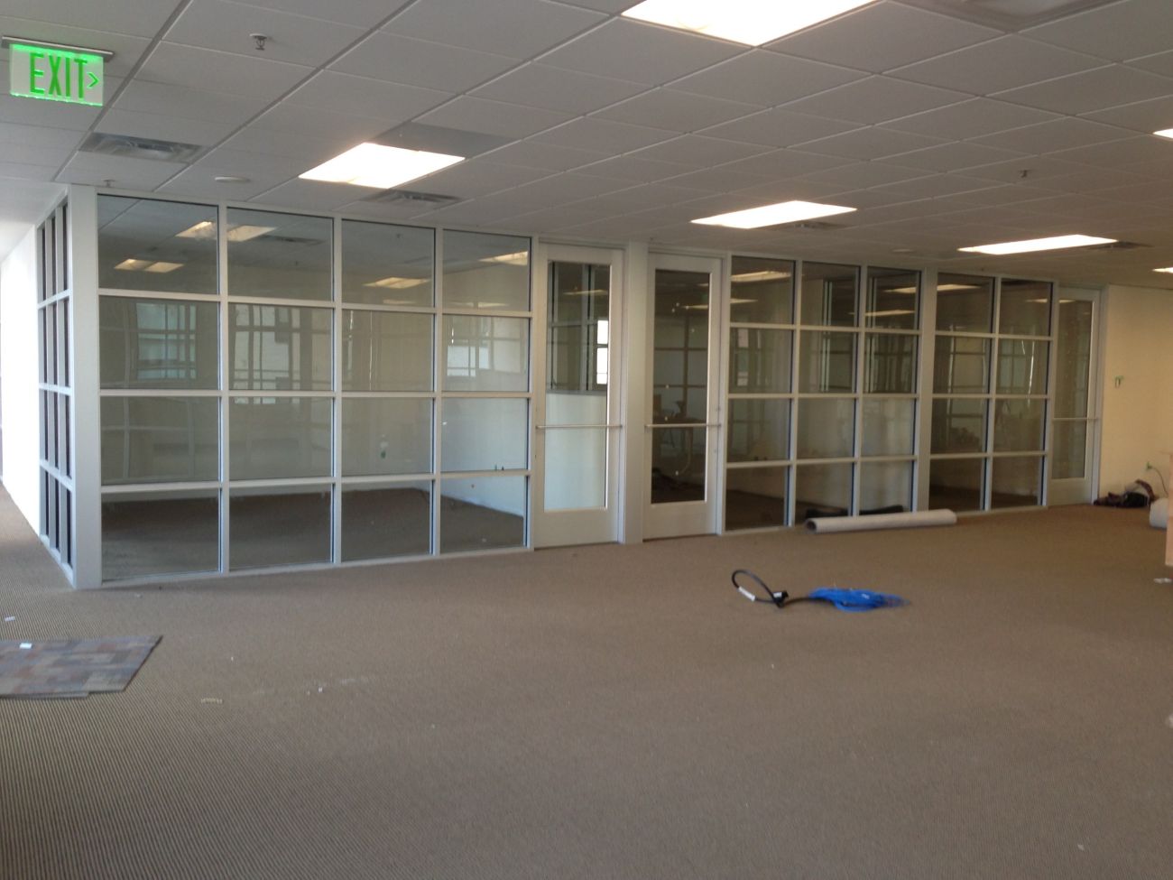 Office glass partition wall system with doors